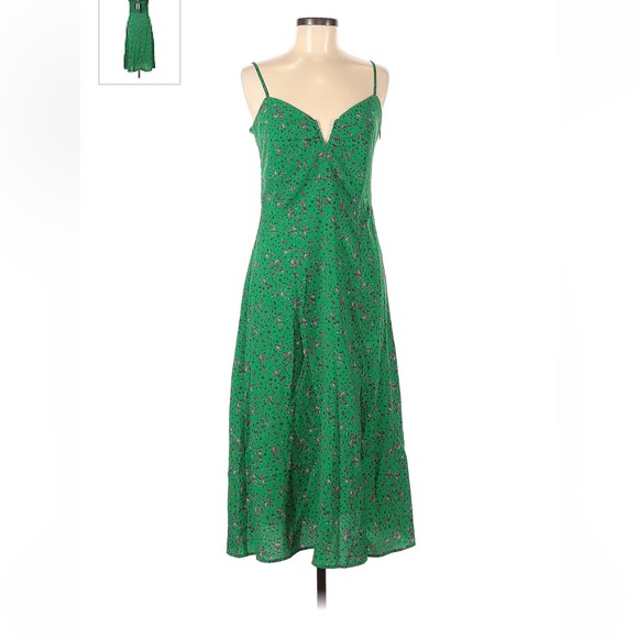 re:named Dresses & Skirts - Re:named green sweetheart neckline floral dress M